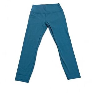 Athleta Transcend 7/8 Leggings Teal Blue Medium High Rise Soft Stretch Yoga